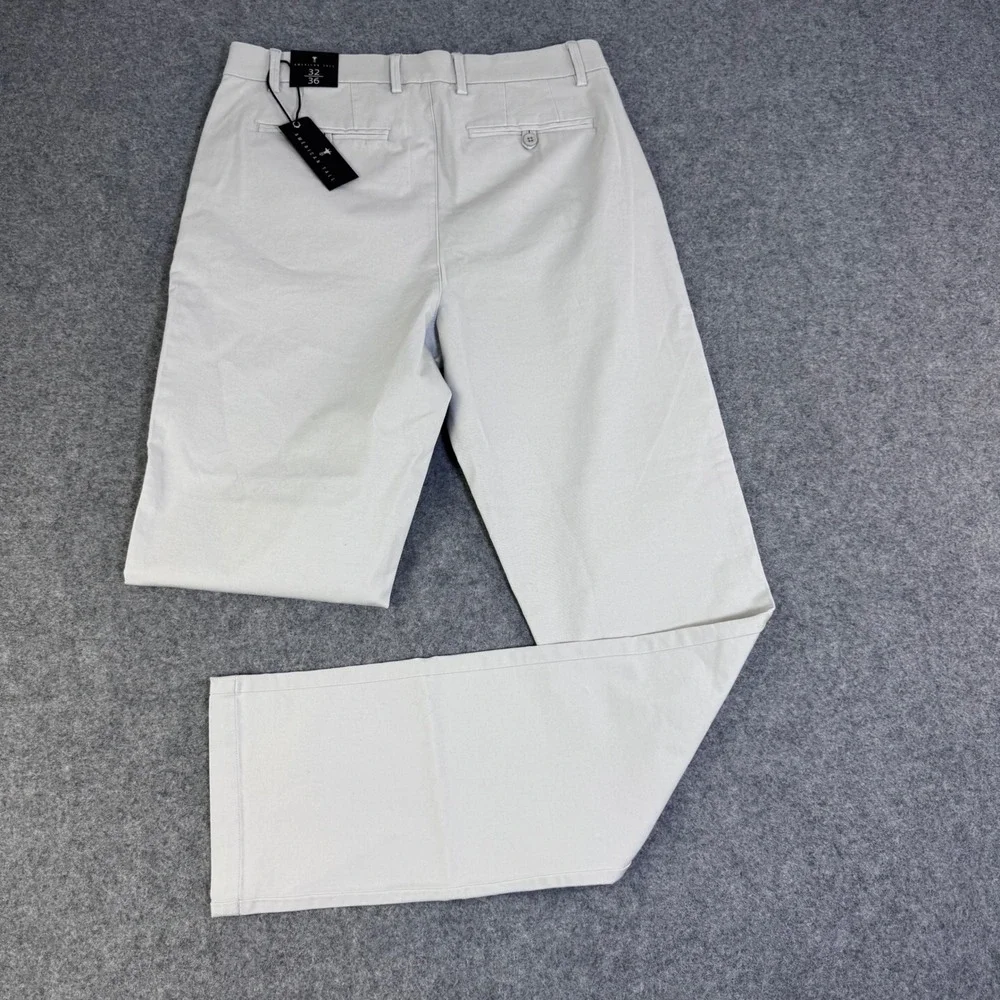 American Tall Carman Tapered Chino Pants Mens 32x36 Light Gray AM-PC-11021 NWT